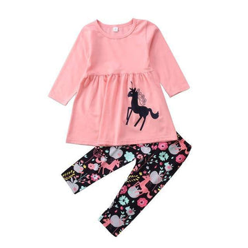 Ensemble licorne rose clair