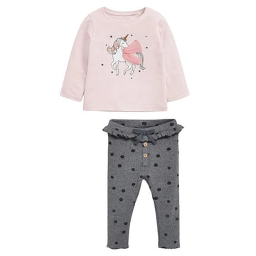 Ensemble licorne sweat & pantalon a noeud fille