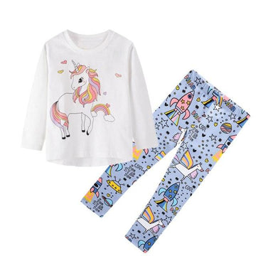 Ensemble licorne t-shirt & pantalon fille