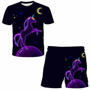 Ensemble licorne t-shirt et short enfants