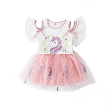 Ensemble licorne top epaules dénudées & jupe fille