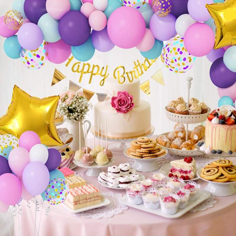 Guirlande ballons en arc licorne étoiles