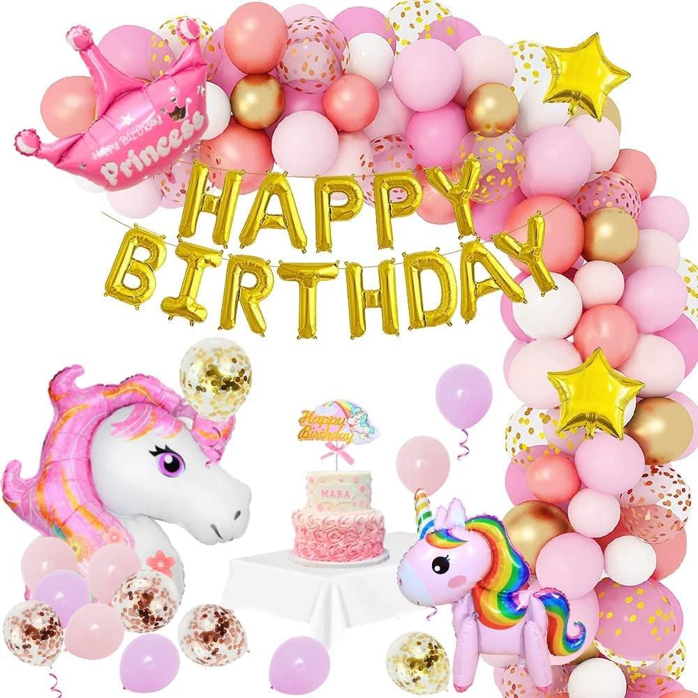 Guirlande ballons macarons licorne princesse