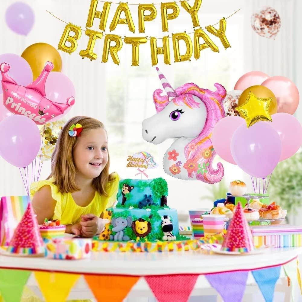 Guirlande ballons macarons licorne princesse - Licorne