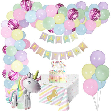 Guirlande de ballons licorne & arc-en-ciel