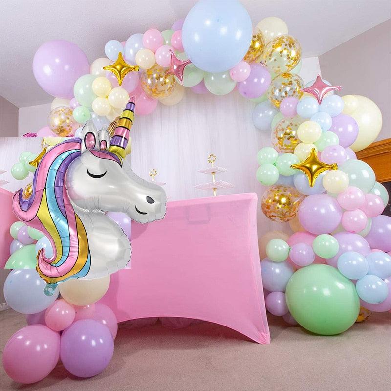 Guirlande de ballons licorne Kawaii en arc - Licorne