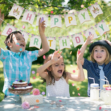 Guirlande fanion happy birthday licorne