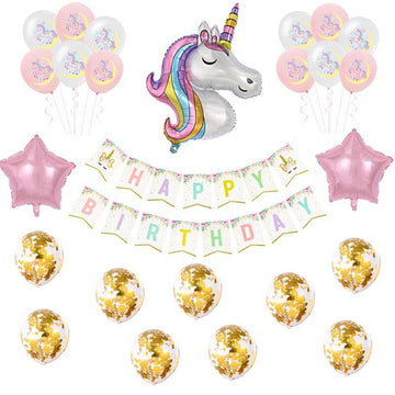 Guirlande fanion licorne et décoration ballons