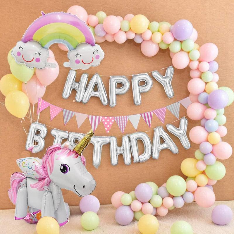 Guirlande ballons licorne 3D décoration anniversaire