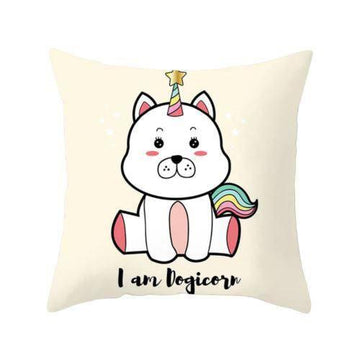 Housse de Coussin<br> Licorne Chien