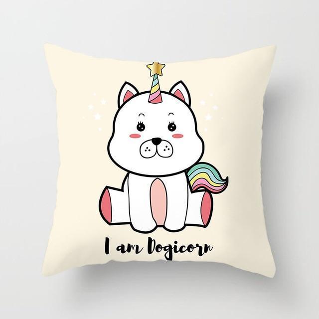Housse de Coussin<br> Licorne Chien - Une Licorne