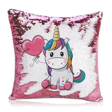 Housse de Coussin<br> Licorne Paillettes Réversibles
