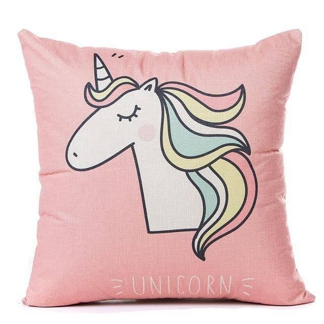 Housse de Coussin<br> Tête de Licorne - Une Licorne