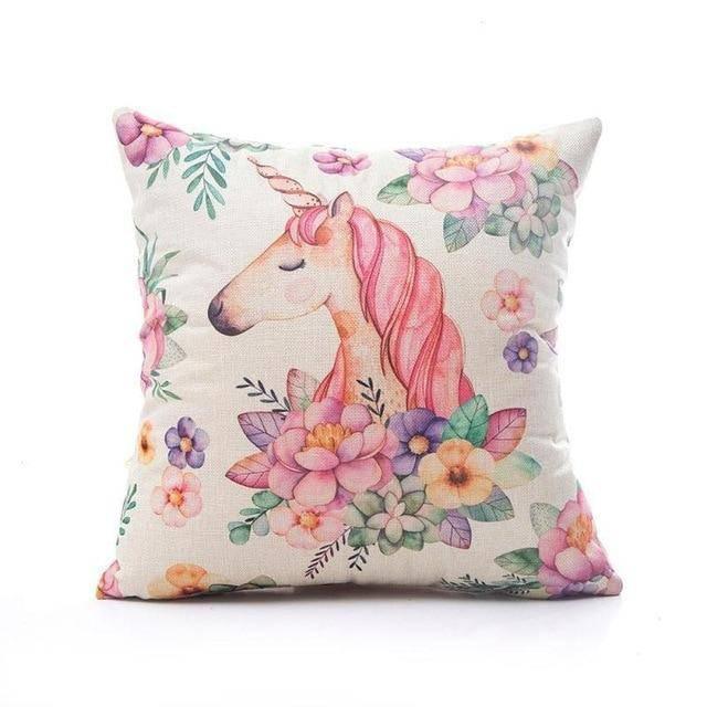 Housse de Coussin<br> Tête de Licorne - Une Licorne