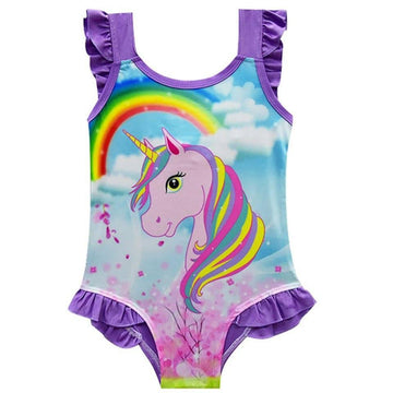Maillot de bain licorne arc-en-ciel