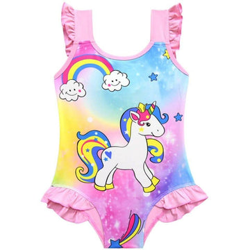 Maillot de bain licorne avec détails volantés