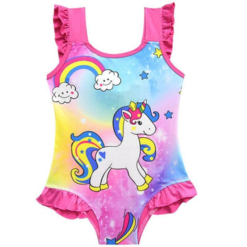 Maillot de bain licorne avec détails volantés