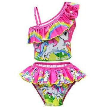 Maillot de bain licorne brassière à bretelles asymétriques
