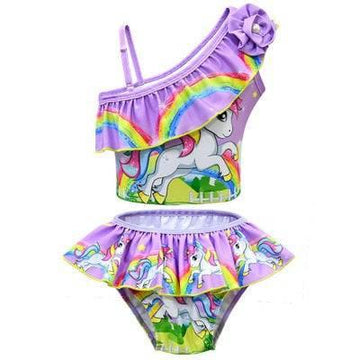 Maillot de bain licorne brassière à bretelles asymétriques