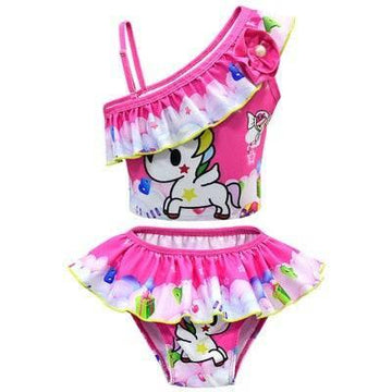Maillot de bain licorne bretelles asymétriques
