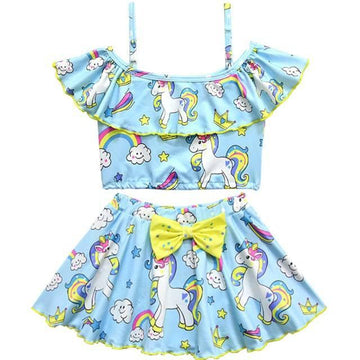 Maillot de bain licorne deux-pièces jupe