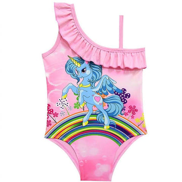 Maillot de bain licorne encolure à volants