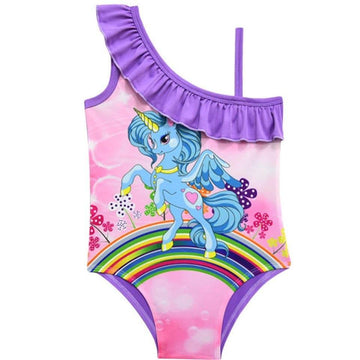 Maillot de bain licorne encolure à volants