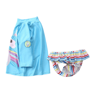 Maillot de bain licorne fille manches 3/4