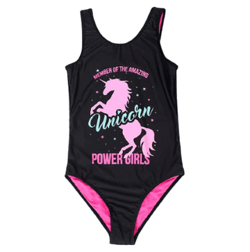 Maillot de bain licorne fillette noir