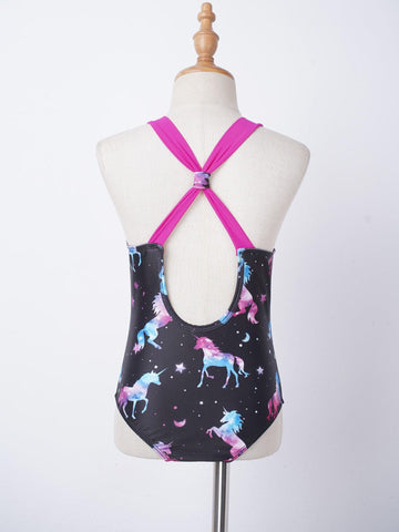 Maillot de bain licorne violet