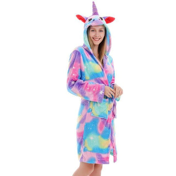 Peignoir doudoune licorne