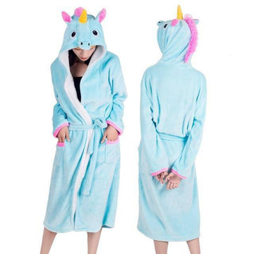 Peignoir Licorne Bleu Femme