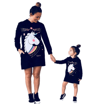 Pull Robe Mère Fille Licorne