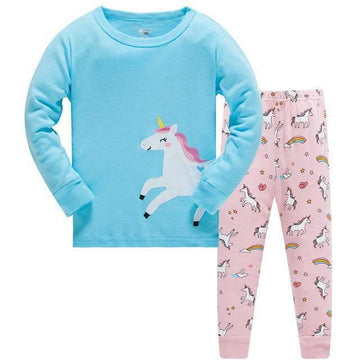 Pyjama Licorne Bleu Fille