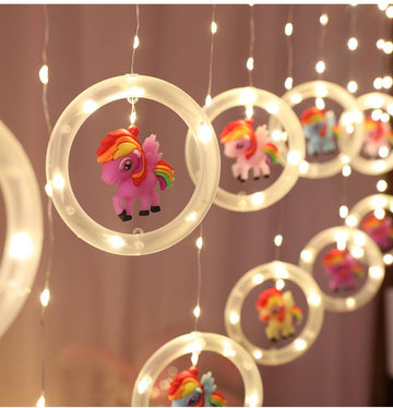 Rideau guirlande lumineuse licorne