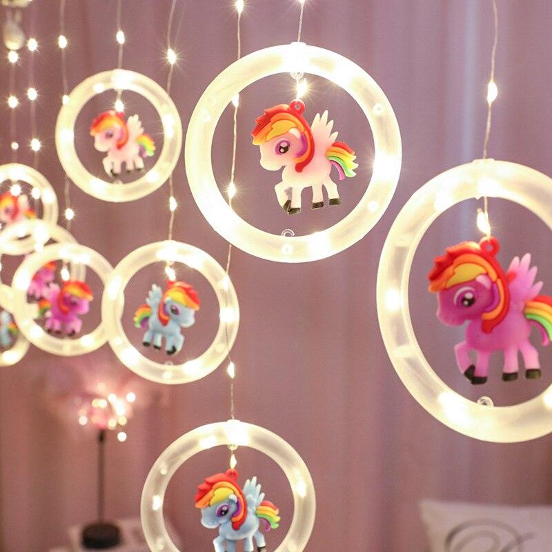 Rideau guirlande lumineuse licorne - Licorne