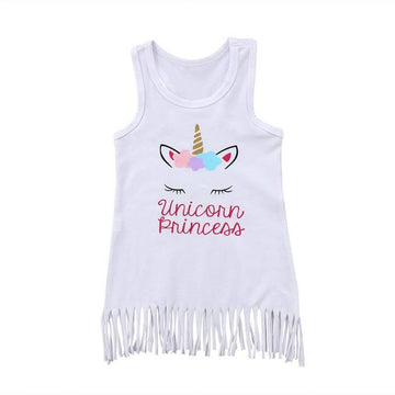 Robe A Franges Licorne Pour Fille