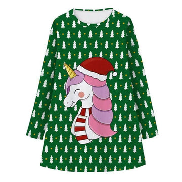 Robe De Noel Licorne Pour Fille