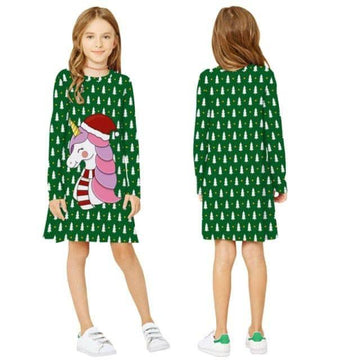 Robe De Noel Licorne Pour Fille