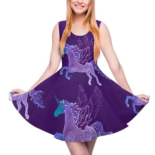 Robe évasée licorne femme