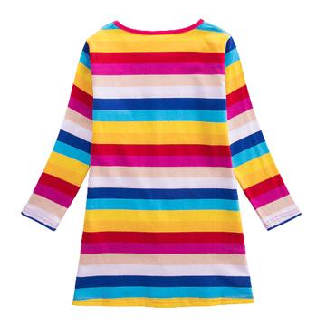 Robe Licorne A Rayures Multicolores Fille