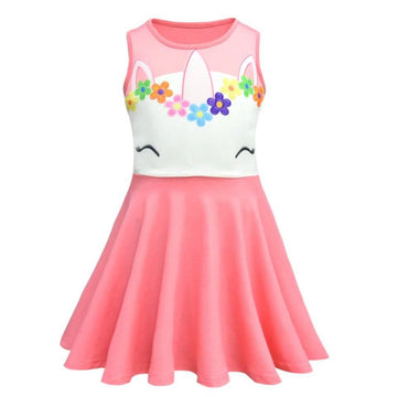 Robe Licorne Avec Une Couronne A Fleurs Fille