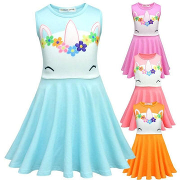 Robe Licorne Avec Une Couronne A Fleurs Fille