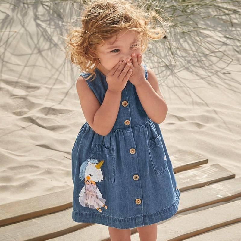 Robe Licorne Denim Fille - Une Licorne