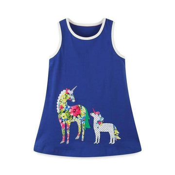 Robe Licorne Evasée Pour Fille