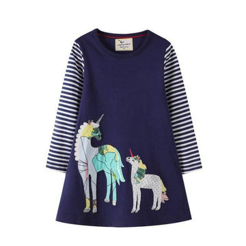 Robe Licorne Manches à Rayures