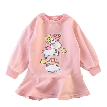 Robe Licorne Manches Stylées Fille