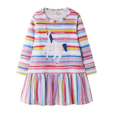 Robe Licorne Rayée Multicolore