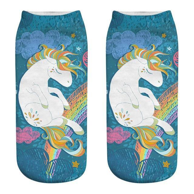 Socquettes Motif licorne 3D Violettes - Une Licorne