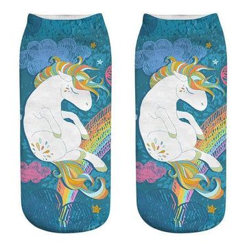 Socquettes Motif licorne 3D Violettes